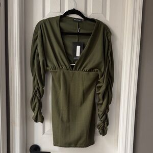 PrettyLittleThing Olive Green Mini Dress